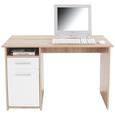 Íróasztal Palermo - Sonoma tölgy/Fehér, modern, Faalapú anyag (110/74/60cm)