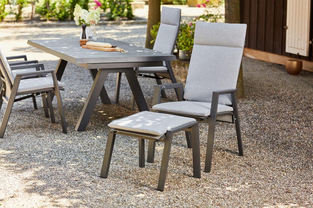 Gartenhocker Valencia Anthrazit - Anthrazit, Basics, Kunststoff/Textil (57/44,5/49,5cm) - Siena Garden