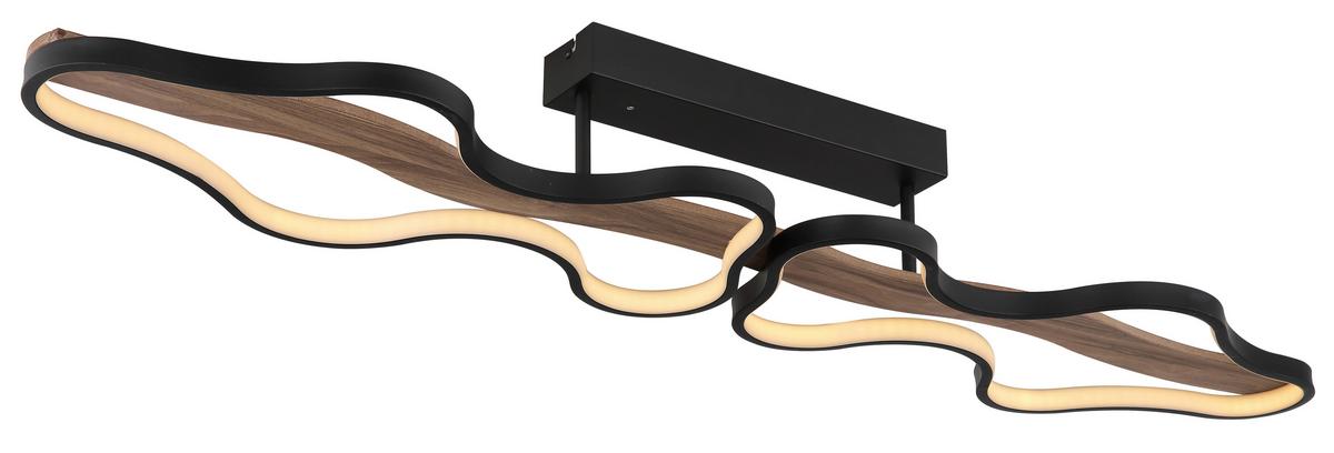 Led Mennyezeti Lámpa 67181d1 - sötétbarna/fekete, Design, műanyag/fa (112/25,5/15cm) - Globo