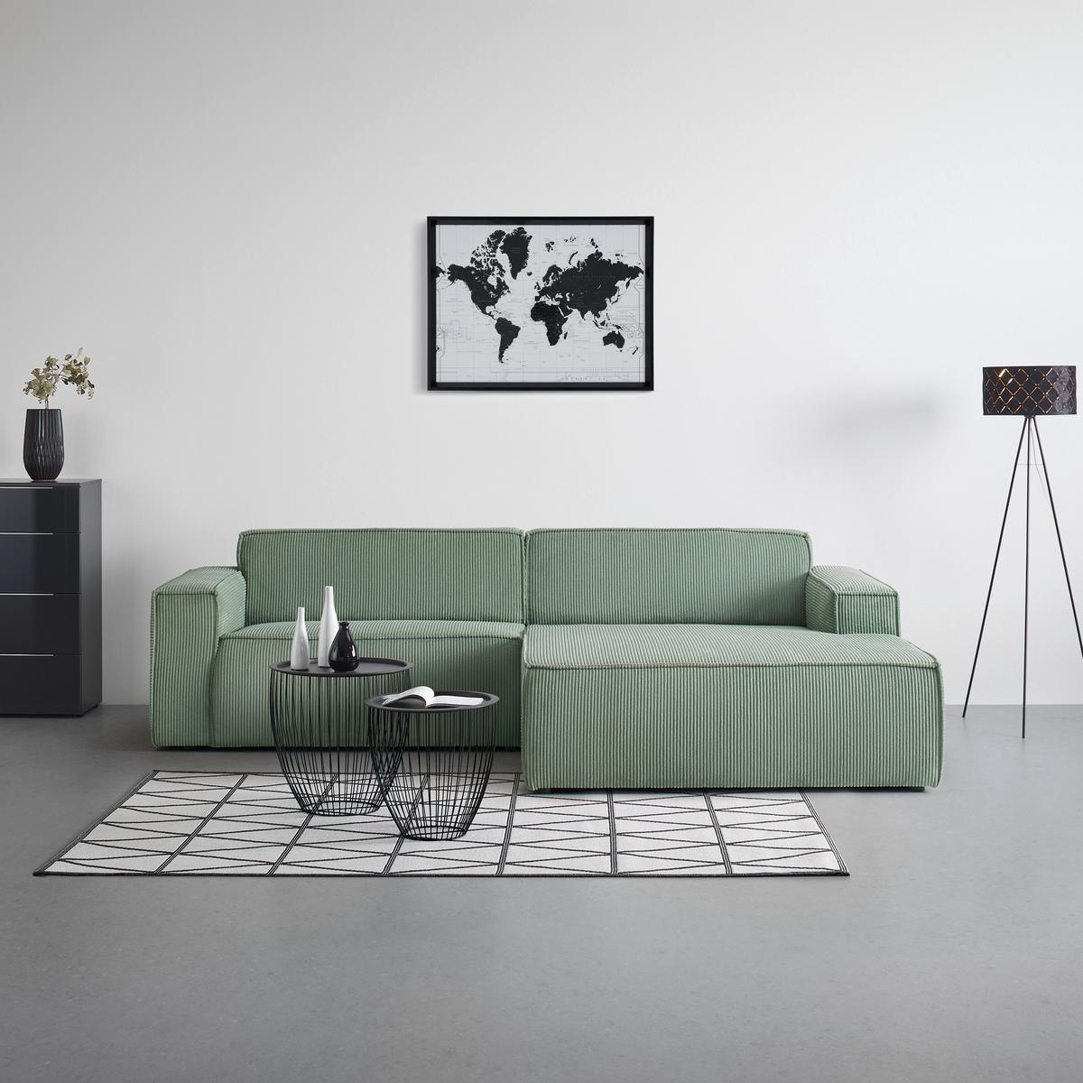 Sedežna Garnitura Loft -Top- - črna/svetlo zelena, Moderno, umetna masa/tekstil (265/75/172cm) - Top ponudba