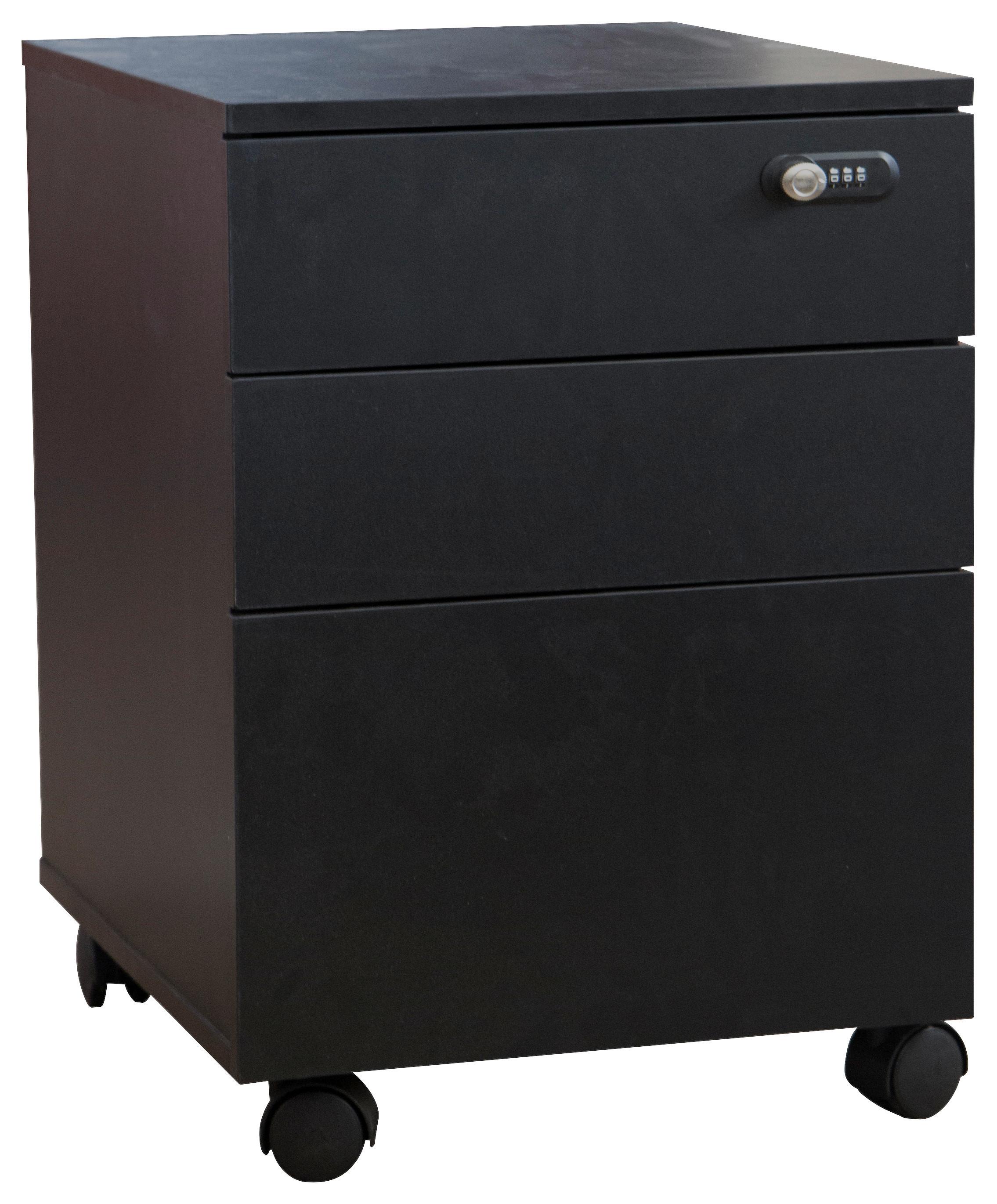 KONTENER NA KÓŁKACH HSB05-SCH - czarny, Konventionell, materiał drewnopochodny/tworzywo sztuczne (40/48/56cm) - MID.YOU