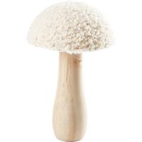 Dekopilz Anna Beige - Beige, KONVENTIONELL, Holz/Textil (11/18cm) - Modern Living