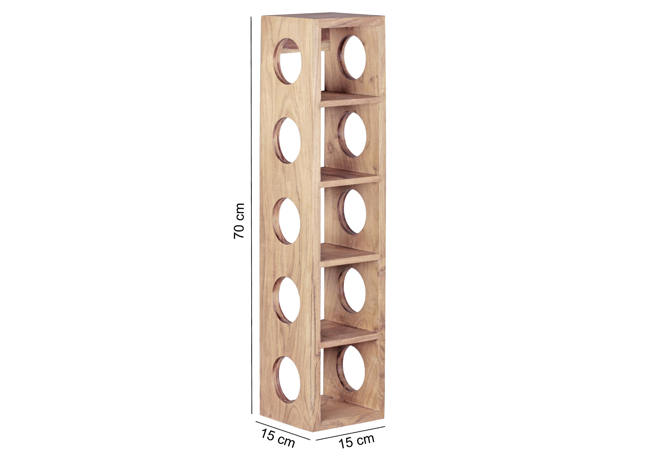 Weinregal Mumbai aus Holz Akazie ca. 15x70x15 cm - Akaziefarben, MODERN, Holz (15/70/15cm) - MID.YOU