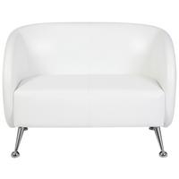 Dvosed Lucia, Bela - barve kroma/bela, Moderno, kovina/tekstil (118/85/58cm) - MID.YOU