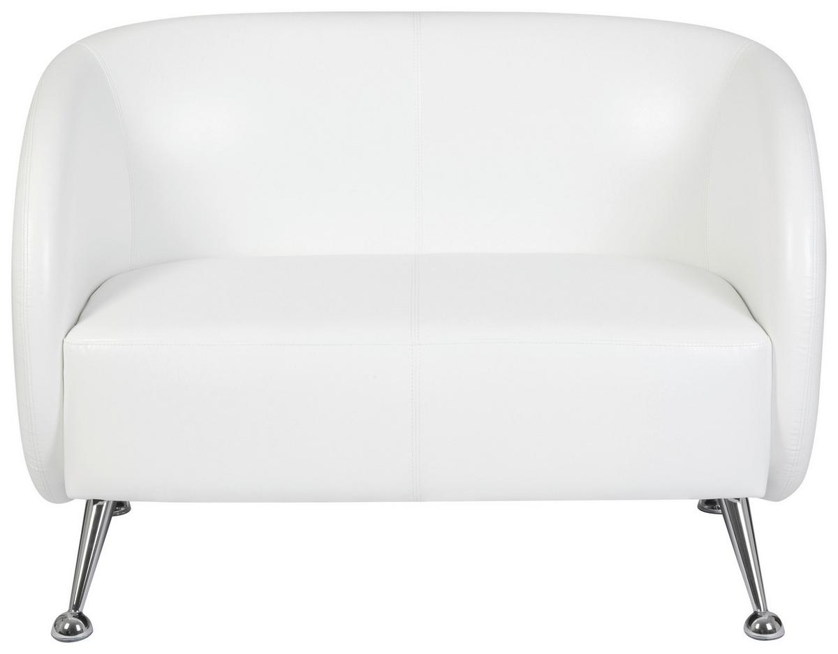 Dvosed Lucia, Bela - barve kroma/bela, Moderno, kovina/tekstil (118/85/58cm) - MID.YOU