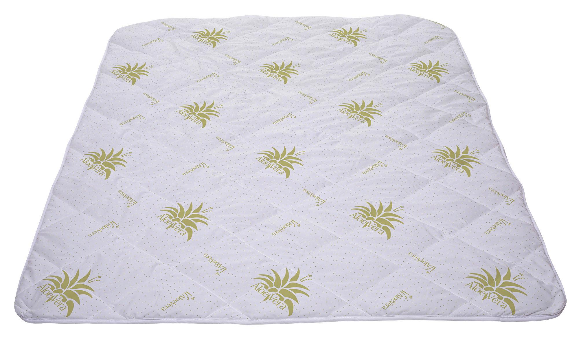 Pilotă matlasată Cushie Aloe Vera, cca. 140x200 cm - alb, Basics, textil (140/200cm)