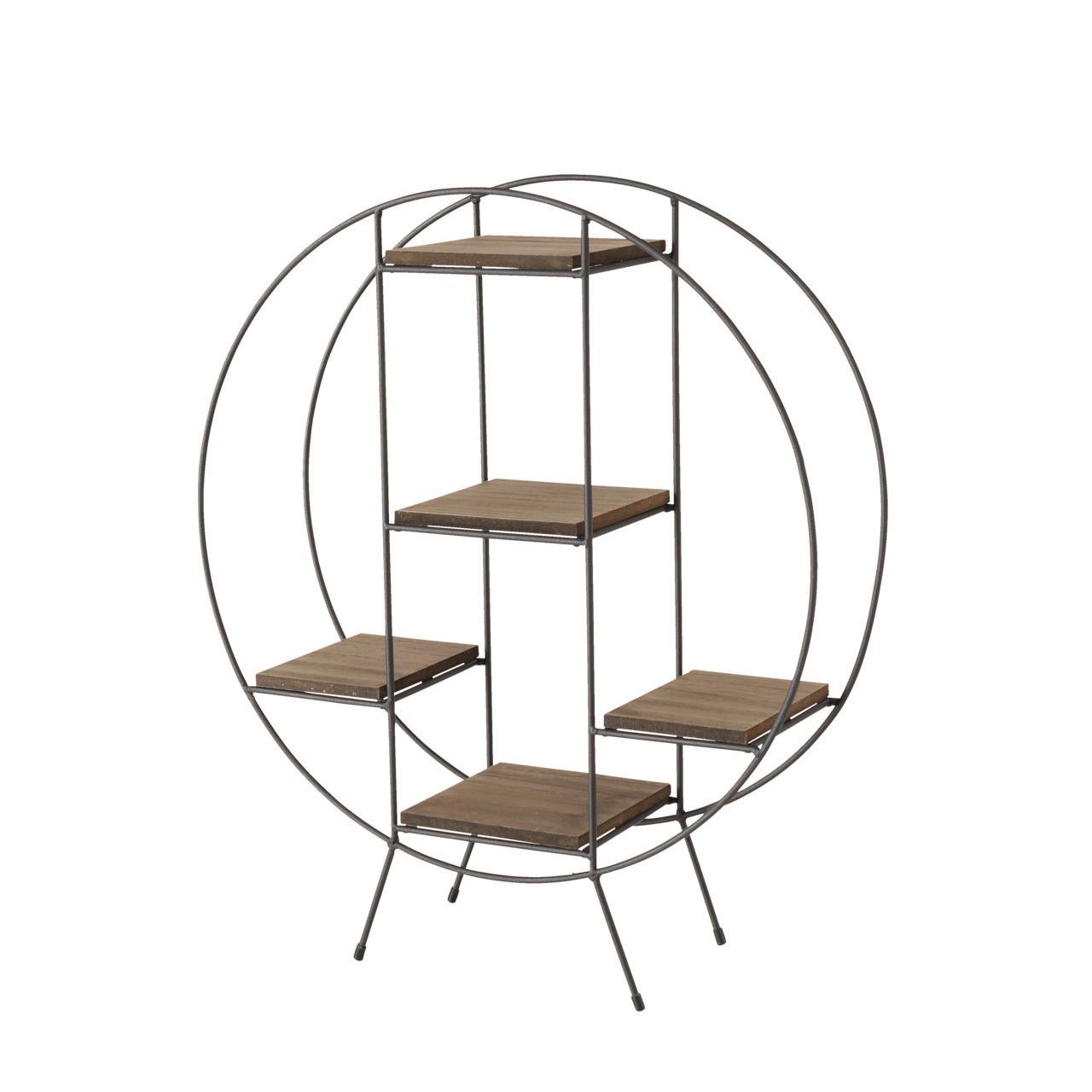 Beistellregal Tommy in Braun/Schwarz - Schwarz/Braun, MODERN, Holzwerkstoff/Metall (50/15/58cm)