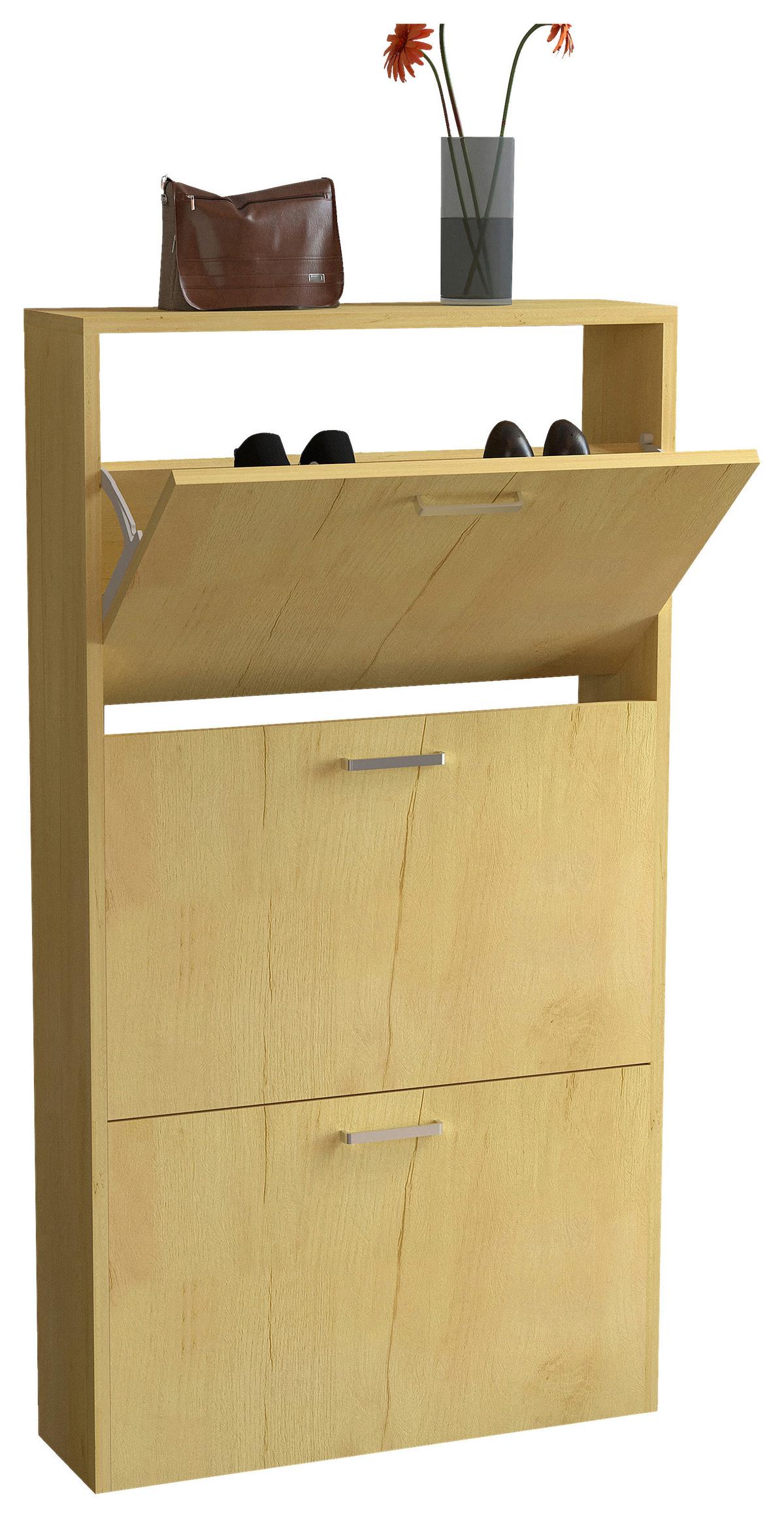 Omara Za Čevlje Sulos M, Barva Hrasta - srebrne barve/medeni hrast, Design, umetna masa/leseni material (50/108/17cm) - MID.YOU