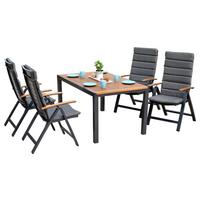 GARTENGARNITUR ASTROS - Graphitfarben/Naturfarben, MODERN, Holz/Kunststoff - Gardenson