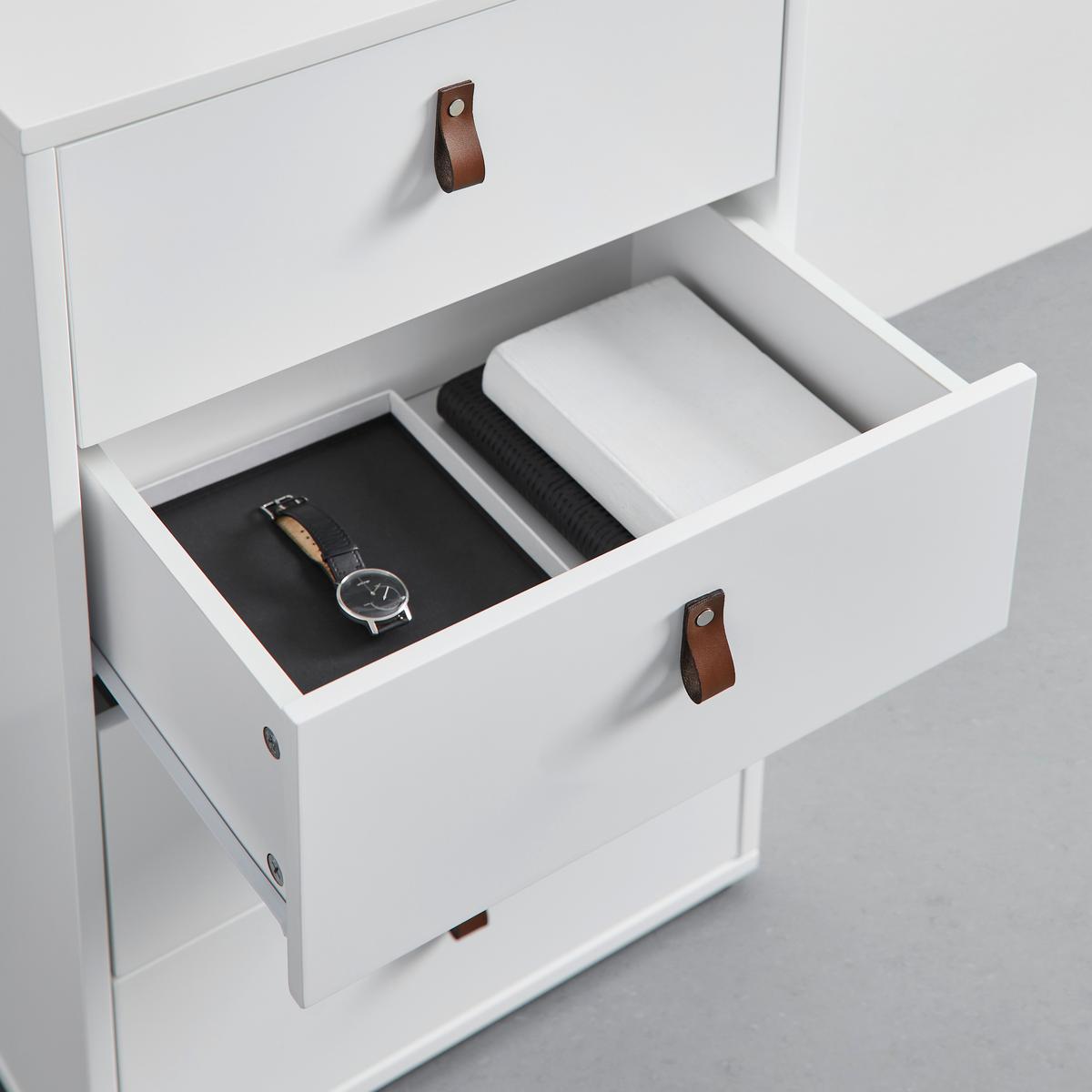 Kommode Mick Weiß MDF - Schwarz/Weiß, MODERN, Holzwerkstoff/Kunststoff (46/77/40cm) - Bessagi Home
