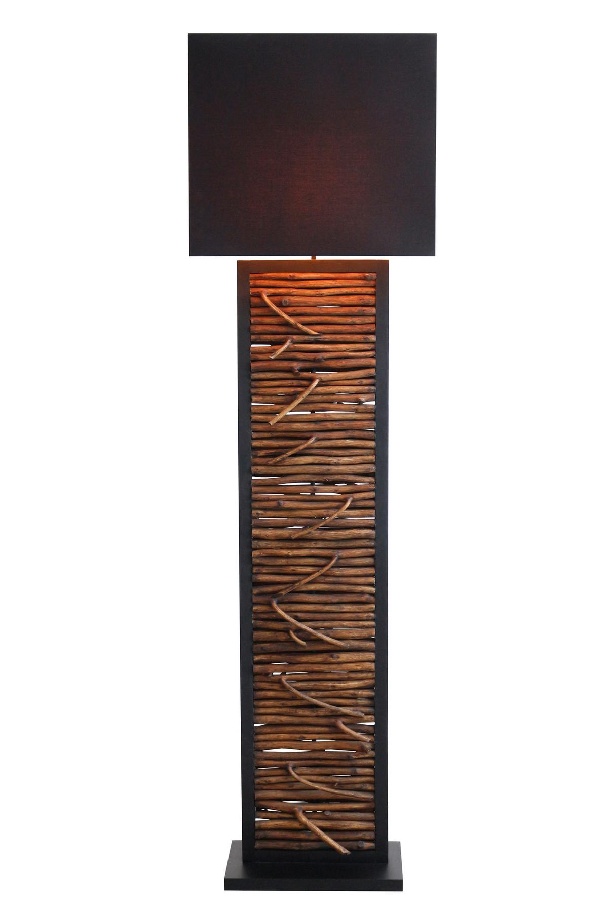 Stoječa Svetilka Driftwood - zlate barve/črna, Design, kovina/tekstil (35/163/20cm) - P & B