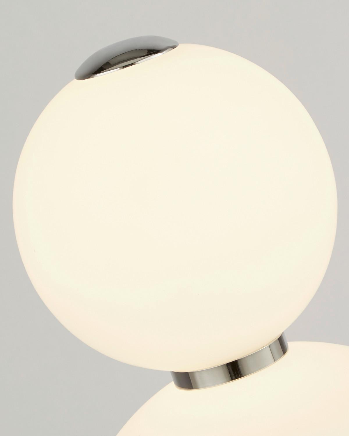LED Falilámpa 51022-2cc - krómszínű/fehér, Basics, üveg/fém (12/28cm)