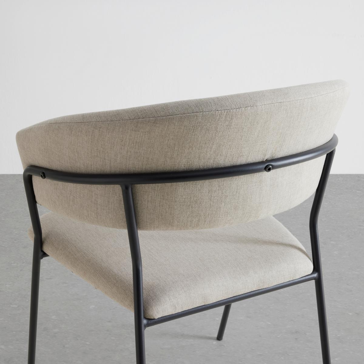 Armlehnstuhl Alice in Beige - Beige/Schwarz, Design, Holz/Textil (53/80/59cm) - Mömax