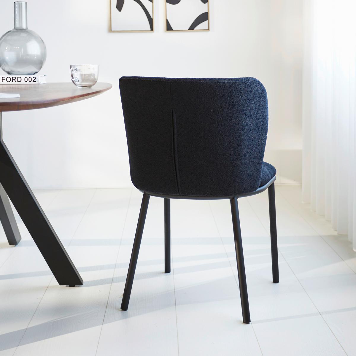 Stuhl-Set Bourges Schwarz - Schwarz, MODERN, Textil/Metall (52/80/44cm) - MID.YOU