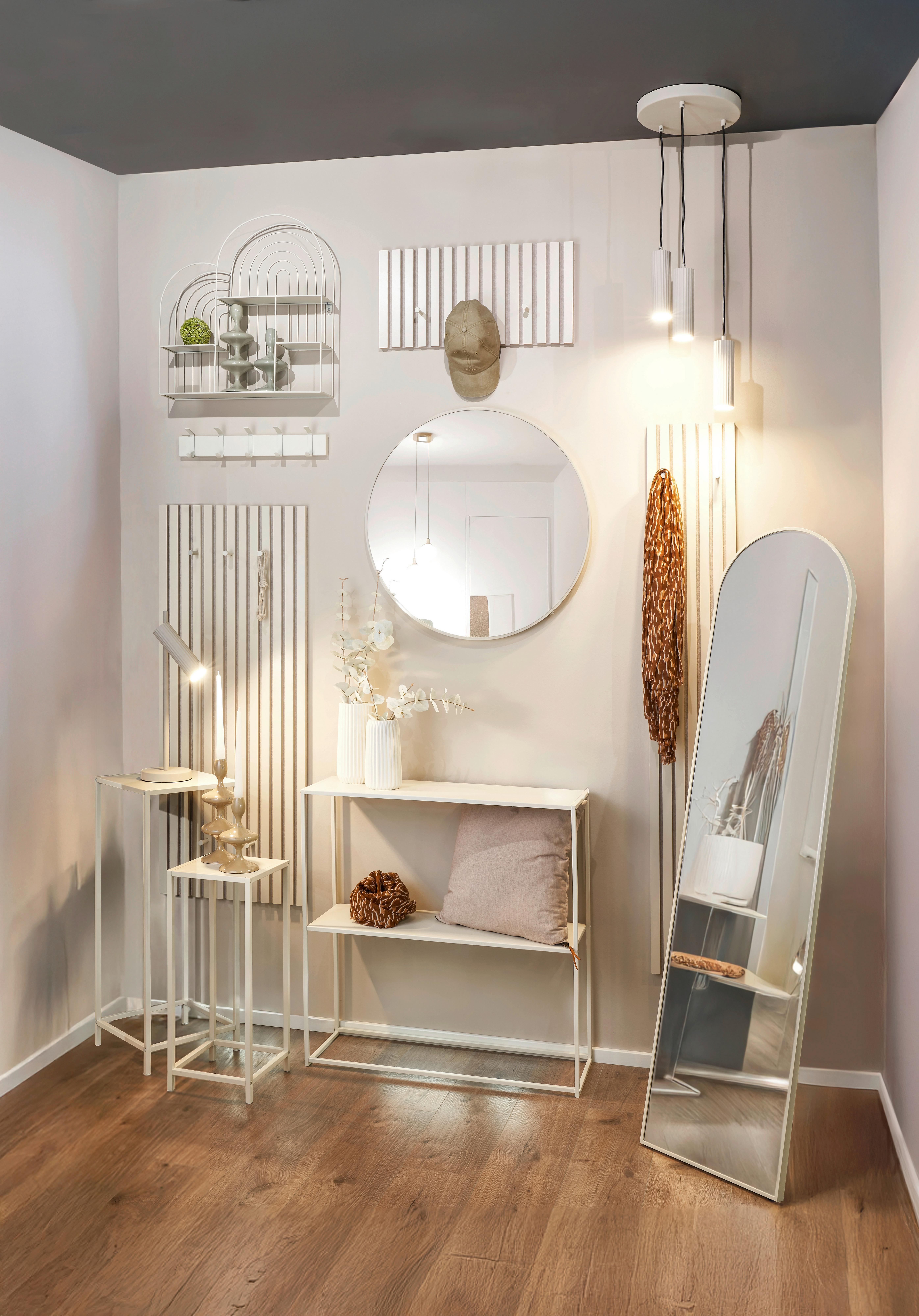 GOLVSPEGEL BRITT - sandfärgad, Modern, metall/glas (40/160cm) - Mömax