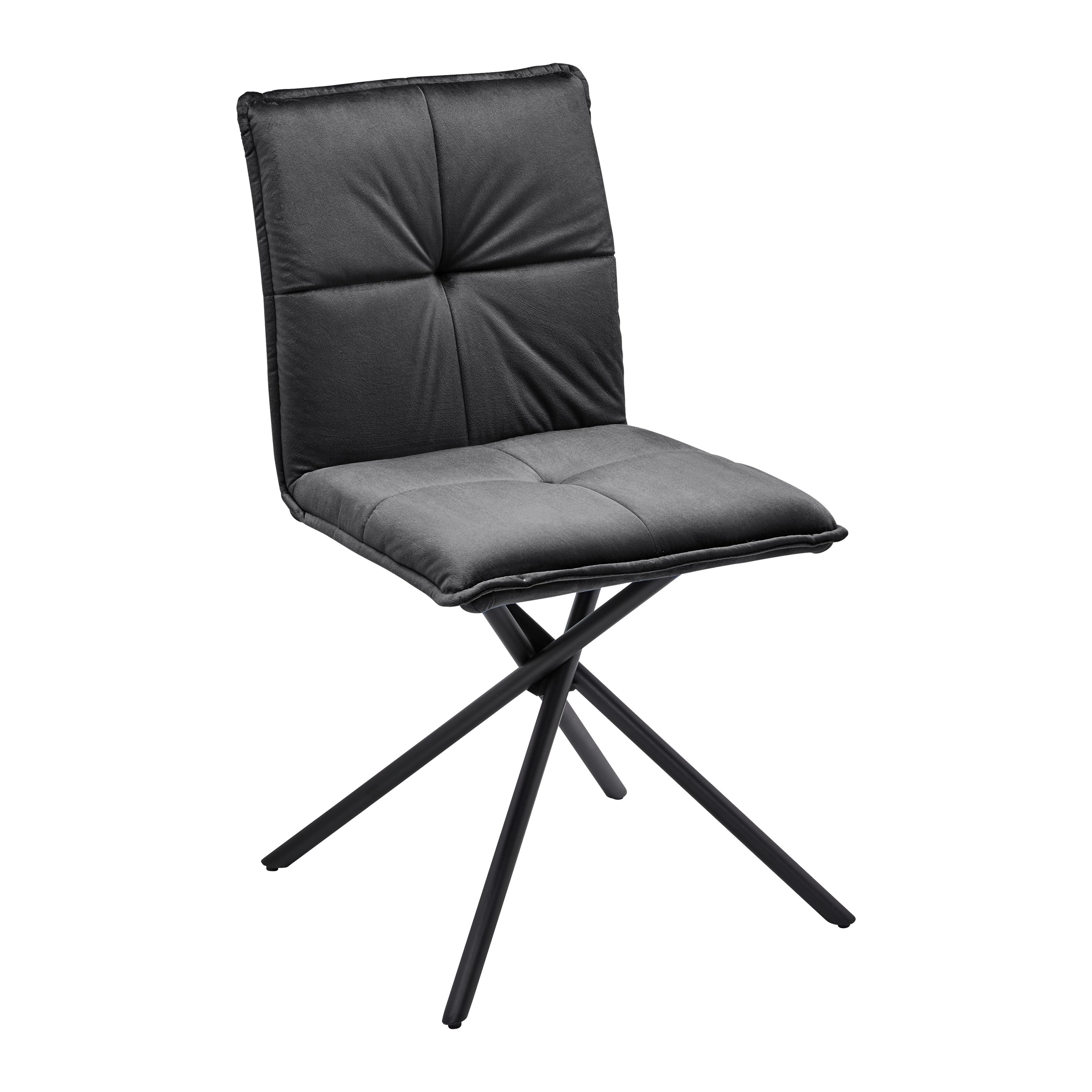 KRZESŁO LUNITA - czarny, Modern, metal/tkanina (47/88/57cm) - Bessagi Home