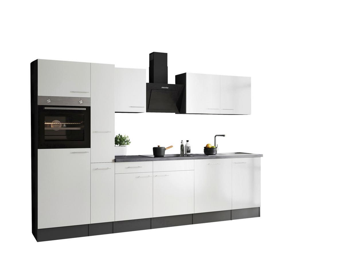 Kuhinjski Blok Z Aparati Oliver, 310cm - srebrne barve/siva, Design, kovina/leseni material (310cm) - Respekta