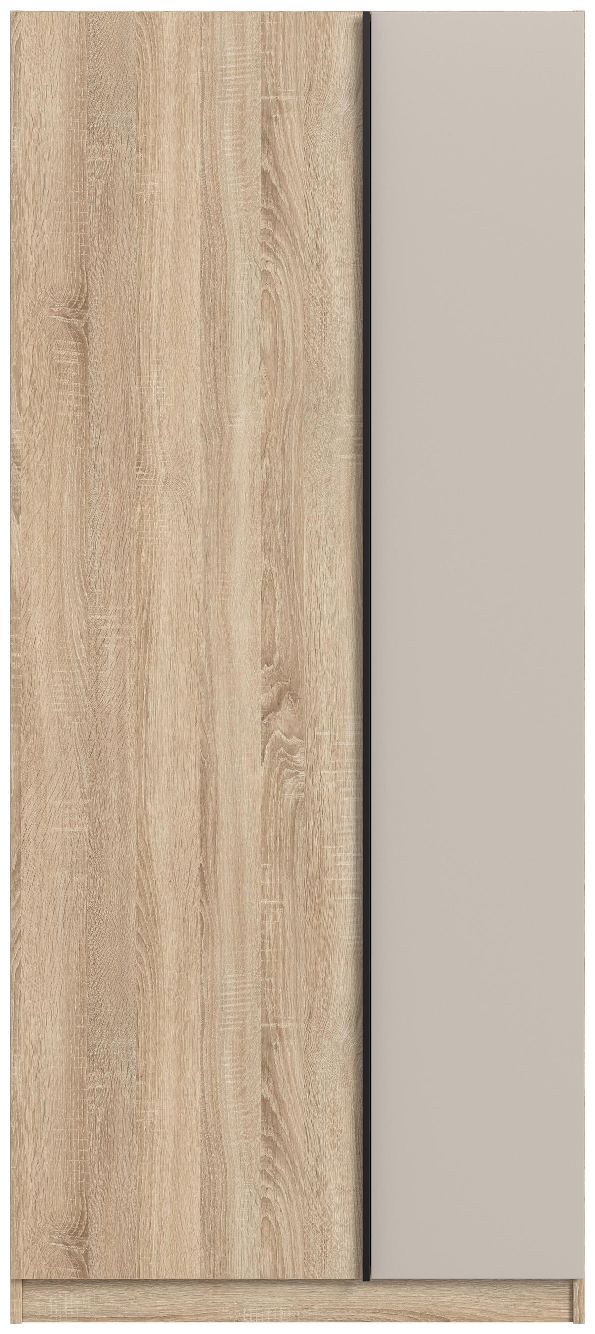 Drehtürenschrank OAKLAND ca.80x183x53cm Sonoma Eiche - Kaschmir/Schwarz, MODERN, Holzwerkstoff (80/183/53cm) - MID.YOU