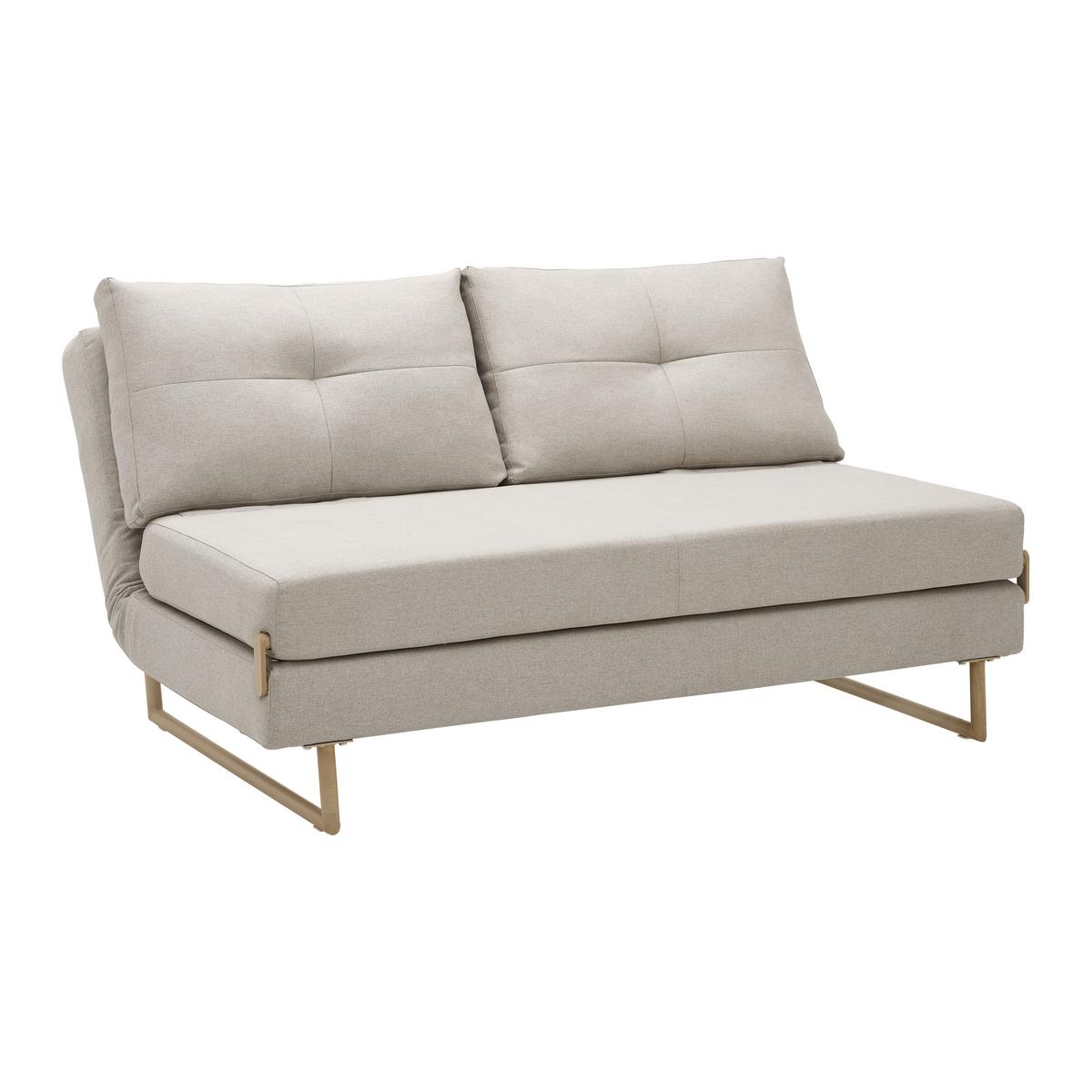 Schlafsofa "Malic", beige, Webstoff - Eichefarben/Beige, MODERN, Textil/Metall (150/84/90cm) - Bessagi Home