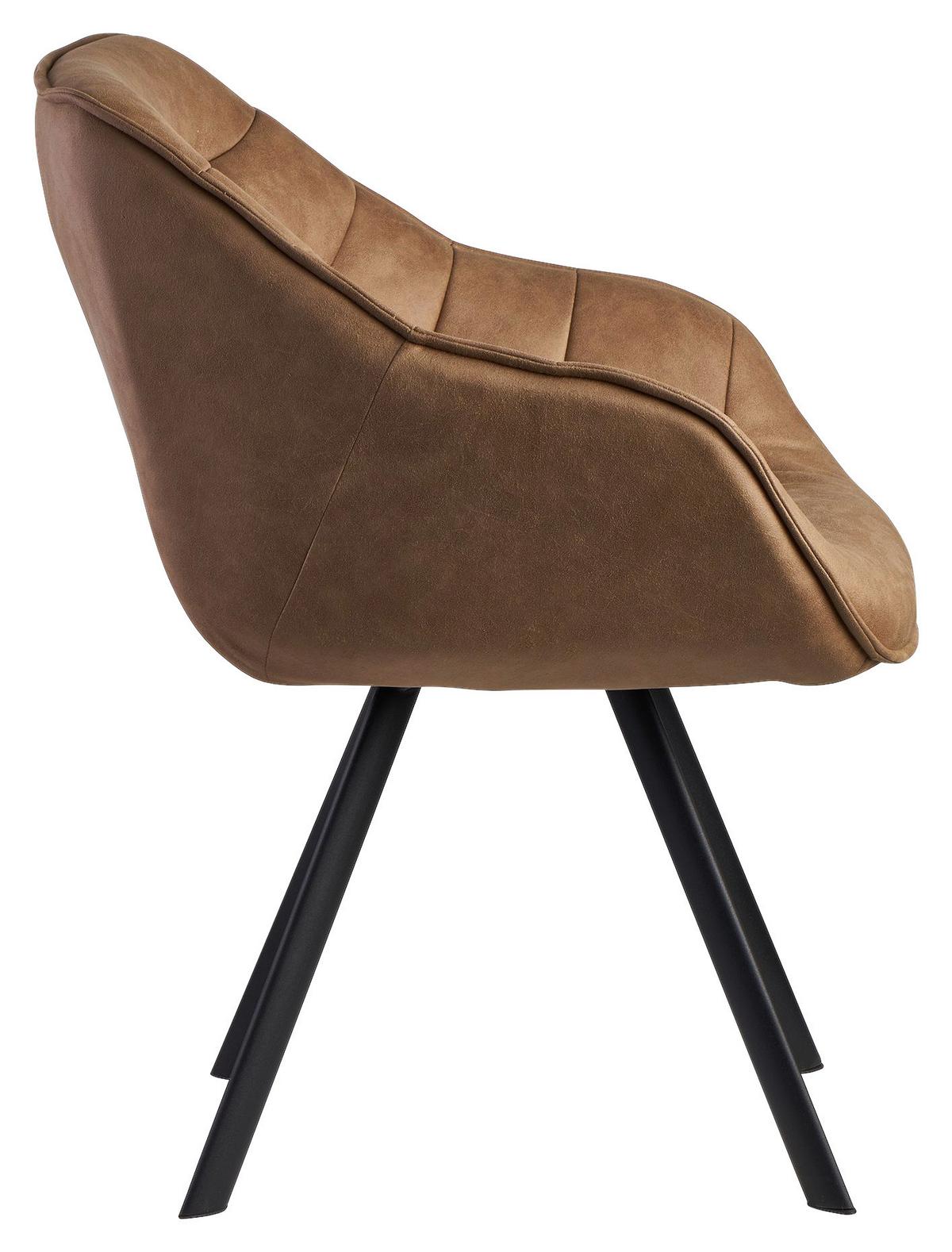 Naslanjač Wohnling - črna/bež, Moderno, kovina/tekstil (60/85/64cm) - MID.YOU