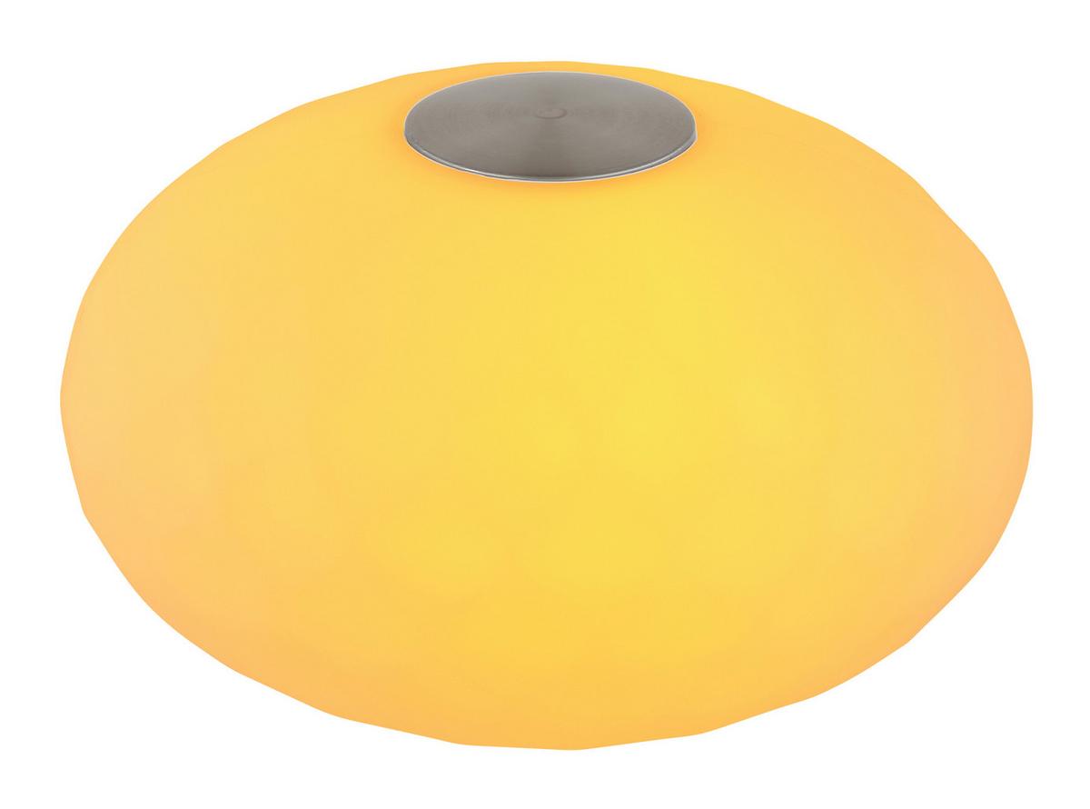 AKKU-TISCHLEUCHTE 28068 LEALA - Weiss/Edelstahlfarben, Konventionell, Kunststoff/Metall (20/11,7cm) - Globo