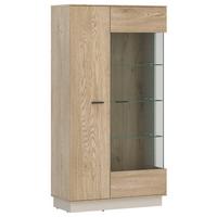 Vitrină LAGOON - cașmir/culoare lemn stejar, Modern, sticlă/material pe bază de lemn (75/150/40cm) - Modern Living