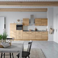 Küchenblock Structura Low m. Geräten Eiche - Schieferfarben/Eichefarben, MODERN, Holzwerkstoff/Metall (360cm) - Nobilia