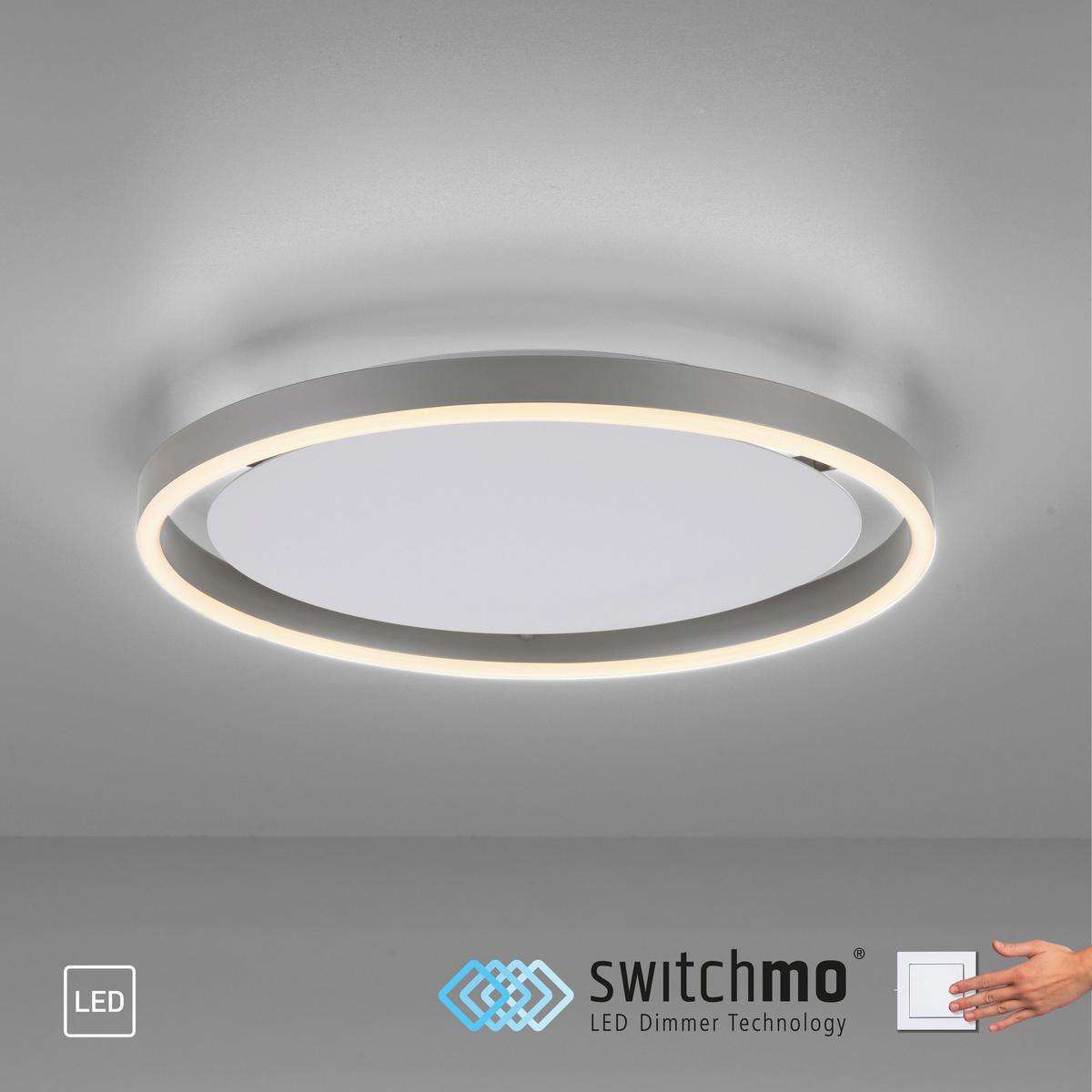 LAMPA SUFITOWA LED 15391-95 RITUS - kolor aluminiowy, Design, tworzywo sztuczne/metal (39,3/39,3/5,3cm)