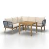LOUNGESET JULINA - akaciefärgad/cremefärgad, Modern, metall/trä (205/76/72cm) - Bessagi Garden