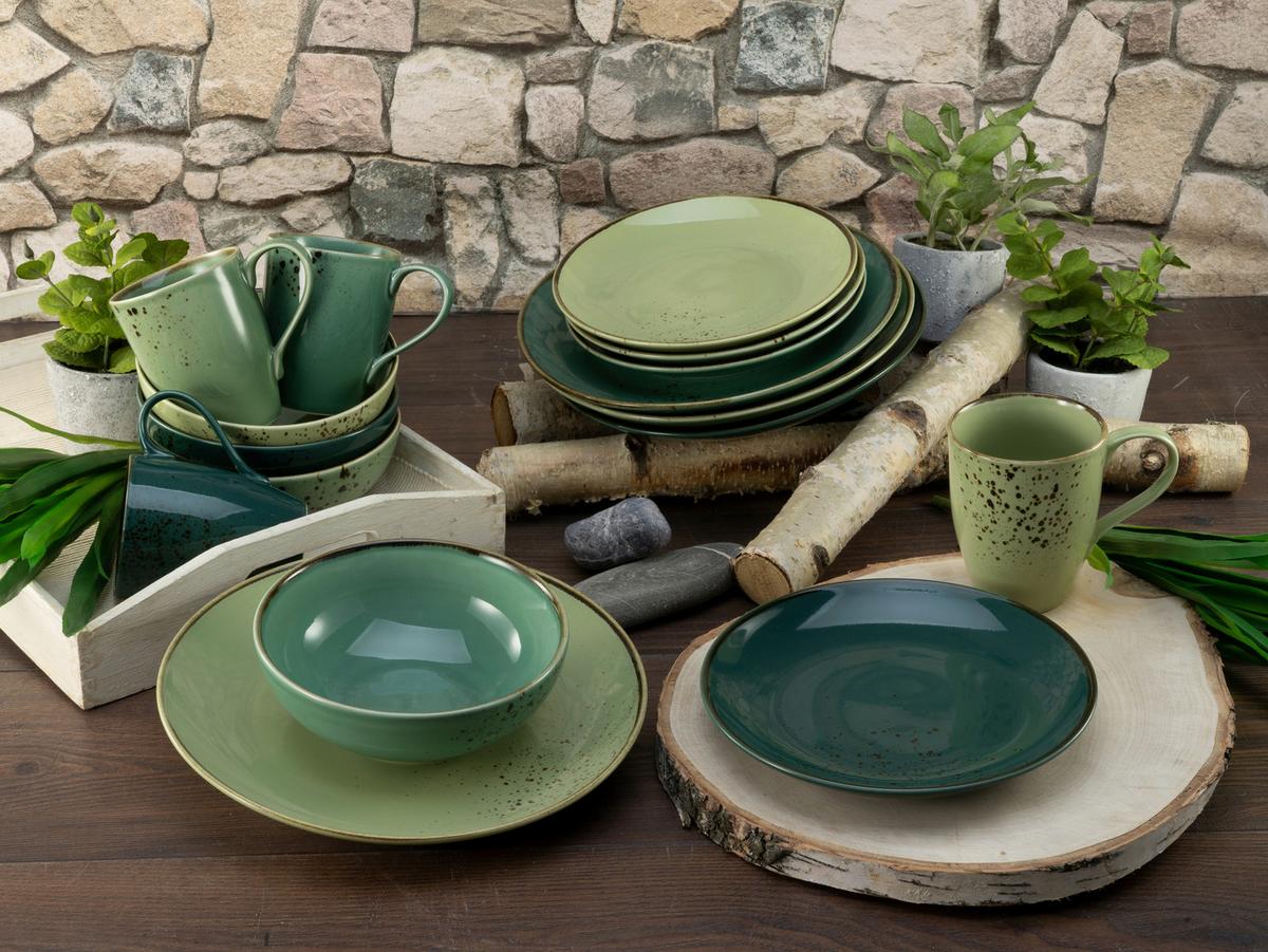 Kombinirani Servis Green Life, 16-Delni - zelena, keramika - Creatable
