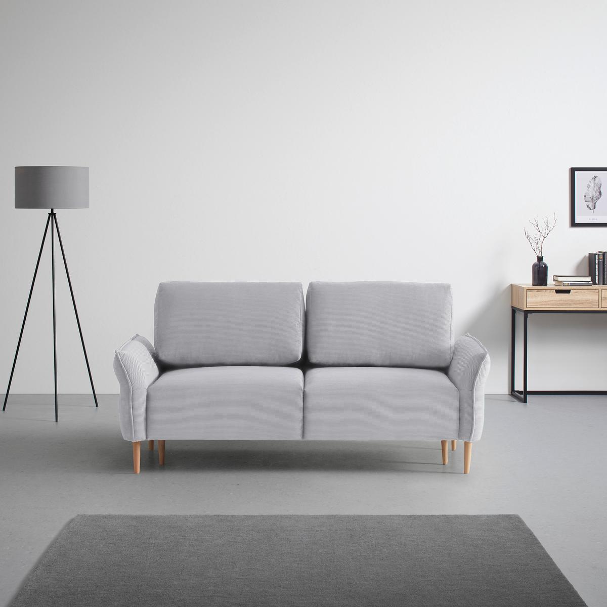 Trosjed Custom - siva/prirodne boje, Moderno, tekstil/drvo (183/85/92cm) - Mömax