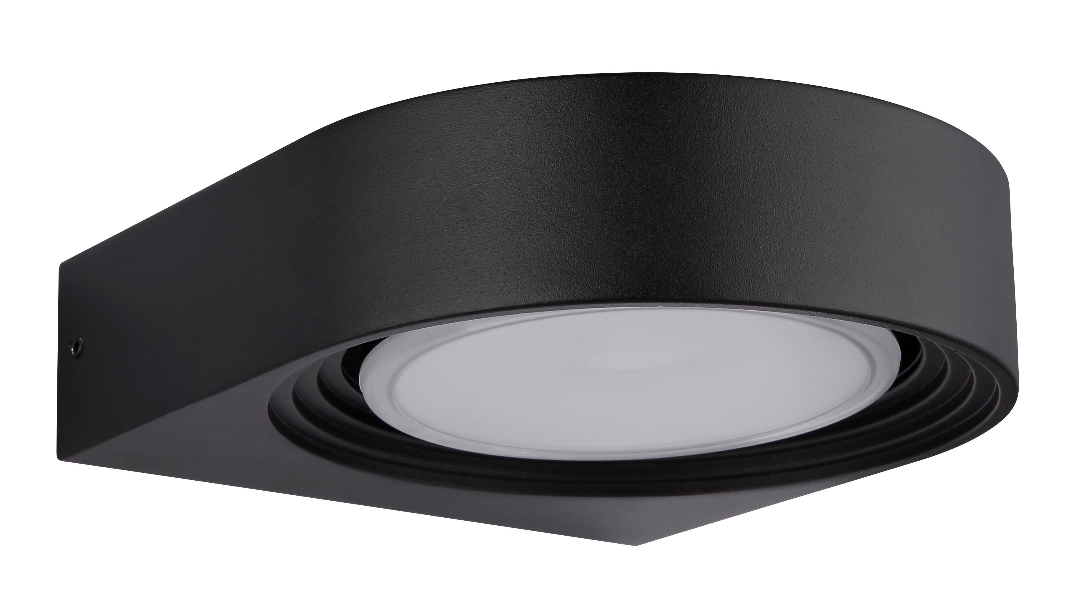 LED-AUSSENLEUCHTE 34322W OKO - Weiss/Schwarz, Design, Kunststoff/Metall (16/6,6cm) - Globo