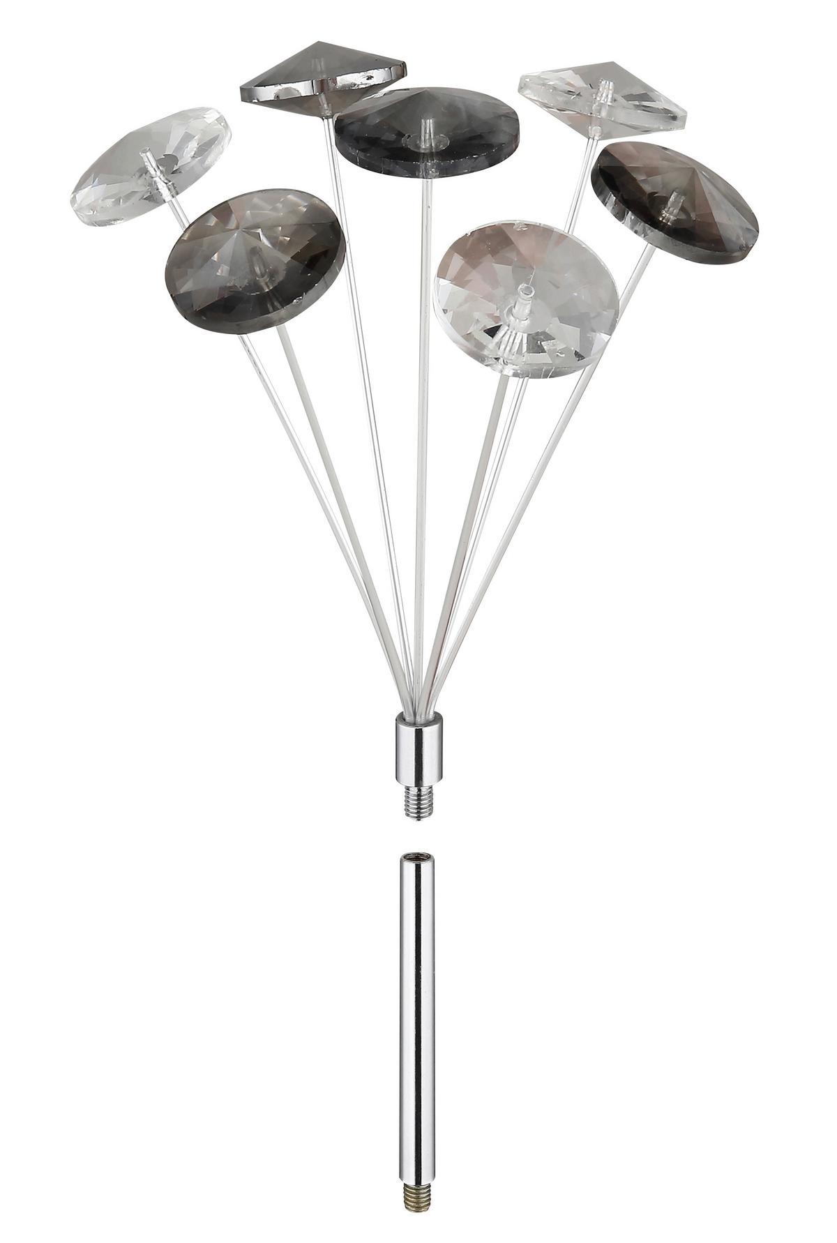 KRISTALL-DECKENLEUCHTE 64135DC KATRINA - Klar/Chromfarben, Konventionell, Glas/Metall (45/25cm) - Globo