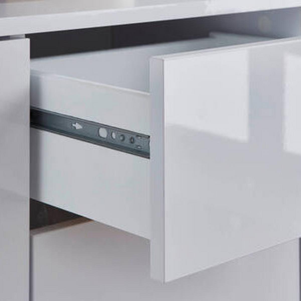 Sideboard Mailand Set 10 Weiß - Weiß Hochglanz/Anthrazit, MODERN, Holzwerkstoff/Metall (184,5/86/33cm) - MID.YOU