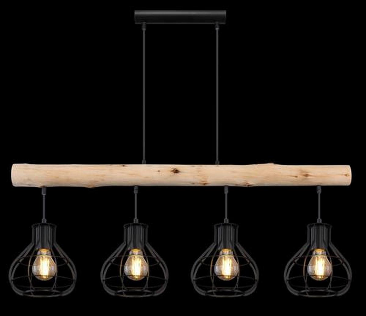 LAMPA WISZĄCA CLASTRA - Modern, metal/drewno (90/18/120cm)