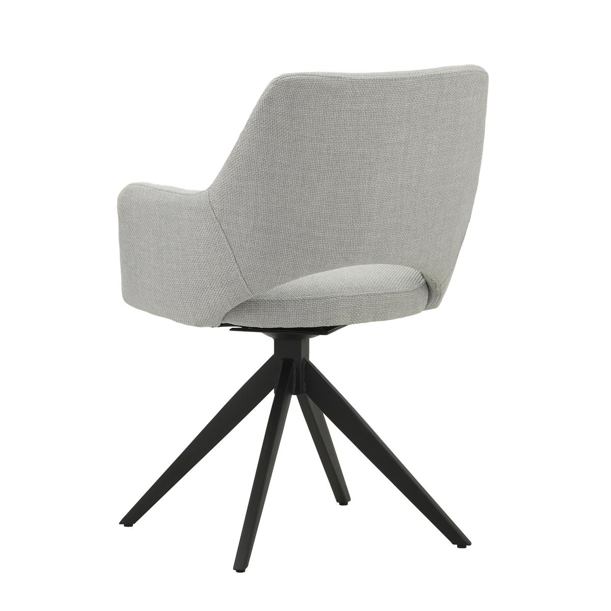 Stuhl Asher Grau - Schwarz/Grau, MODERN, Textil/Metall (54,5/85/61,5cm) - MID.YOU