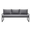 Loungegarnitur Louisiana in Anthrazit - Anthrazit/Schwarz, MODERN, Glas/Textil - Modern Living