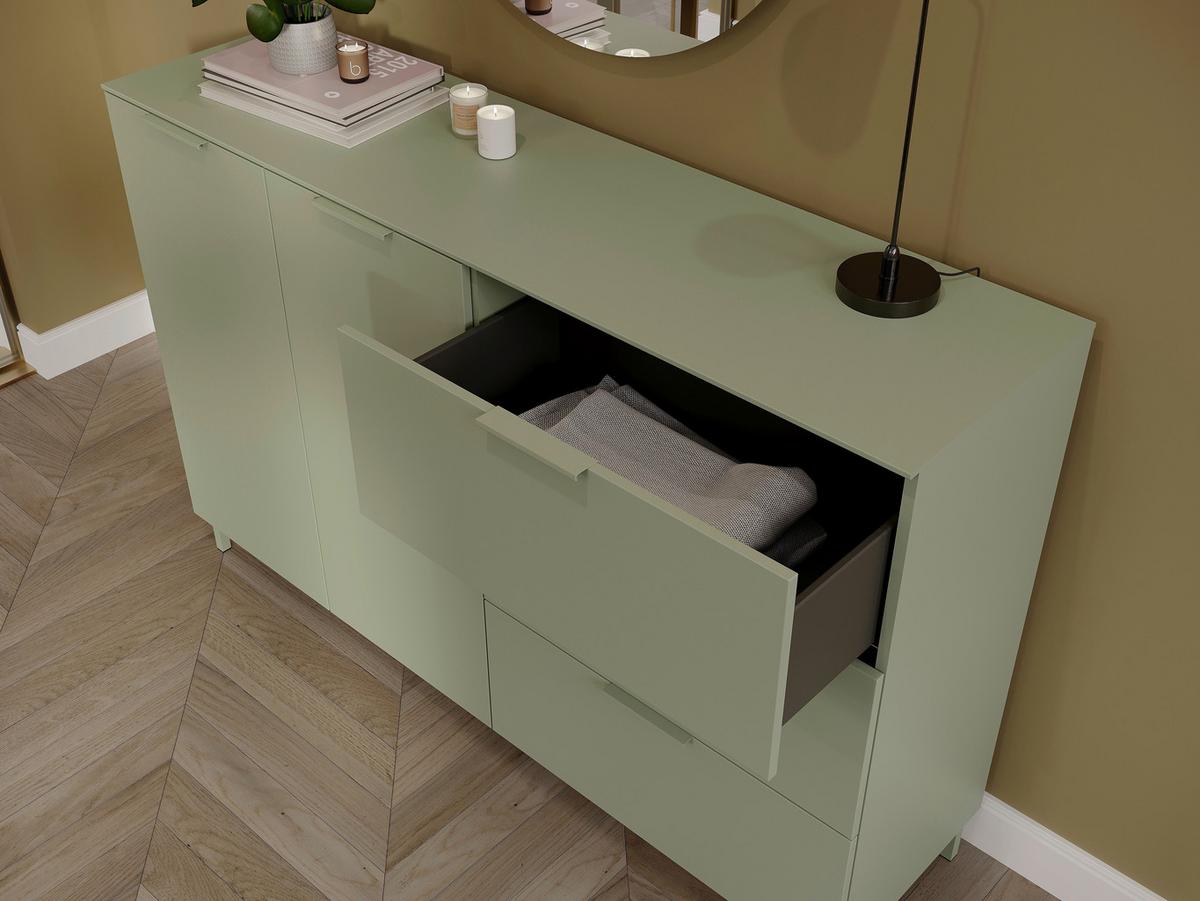 Sideboard Gw-Savoca - Grün, Modern, Holzwerkstoff/Metall (151/98/40cm) - Mömax