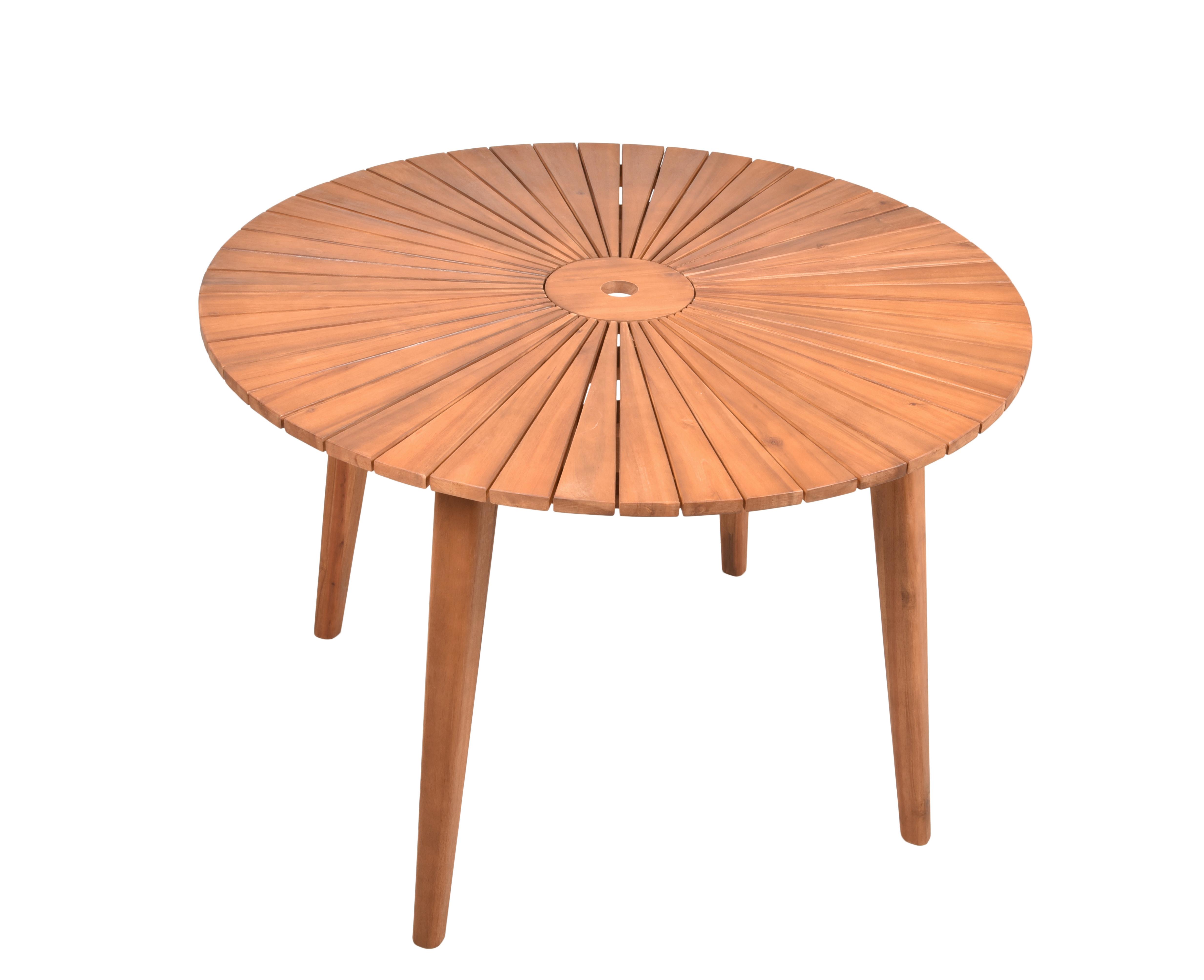 Gartentisch Holz Fremont ca. 110x75 cm geölt - Hellbraun, Basics, Holz (110/110/75cm) - Gardenson