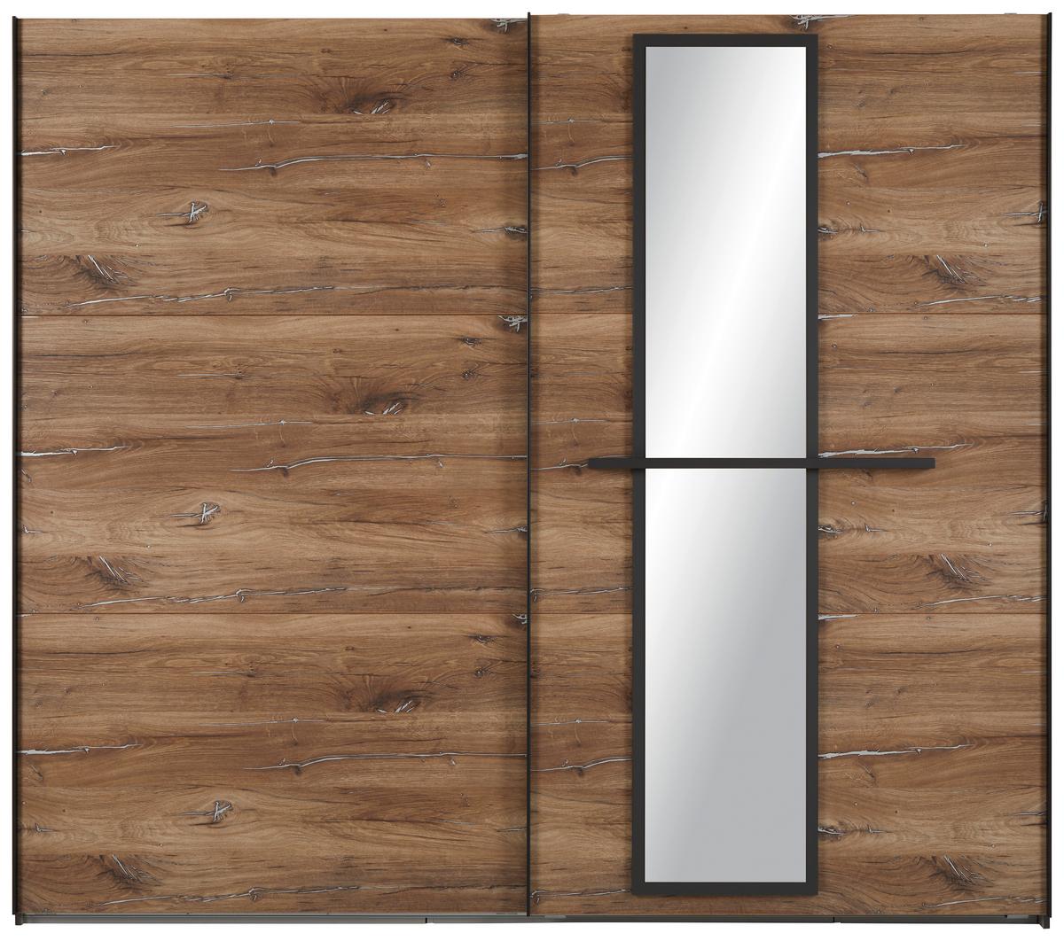 Ormar S Kliznim Vratima Rocket - boje grafita/boje hrasta, Moderno, drvni materijal/metal (250/218/65cm) - Premium Living