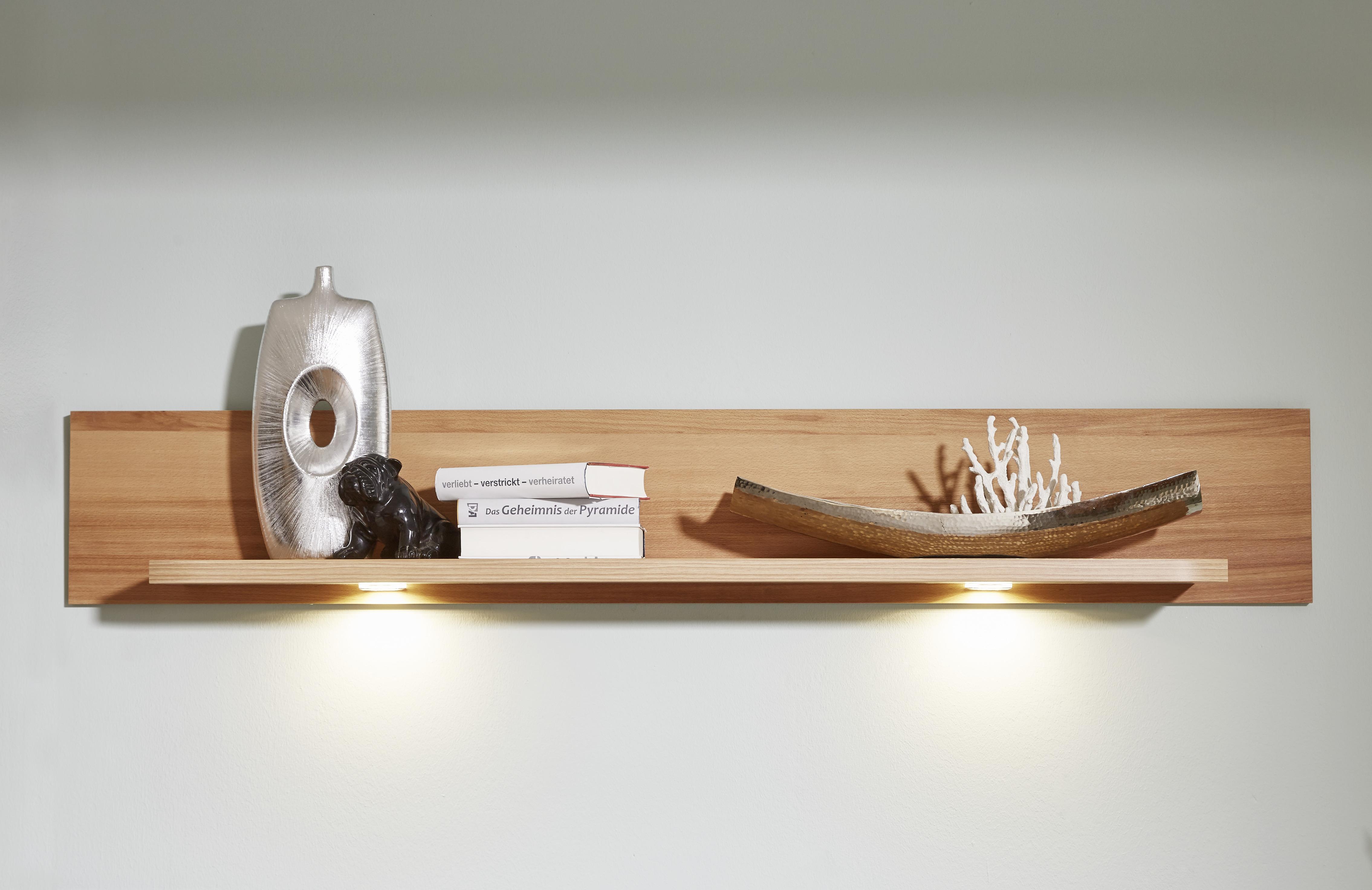PÓŁKA ŚCIENNA TIMOS - buk twardzielowy, Konventionell, materiał drewnopochodny (160/25/21,6cm) - Voleo