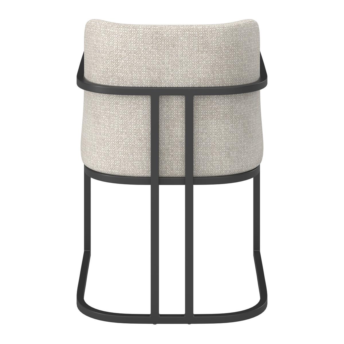 Armlehnstuhl Amara Hellgrau Webstoff Gepolstert - Hellgrau/Schwarz, MODERN, Holz/Textil (55/81,5/60cm) - Bessagi Home