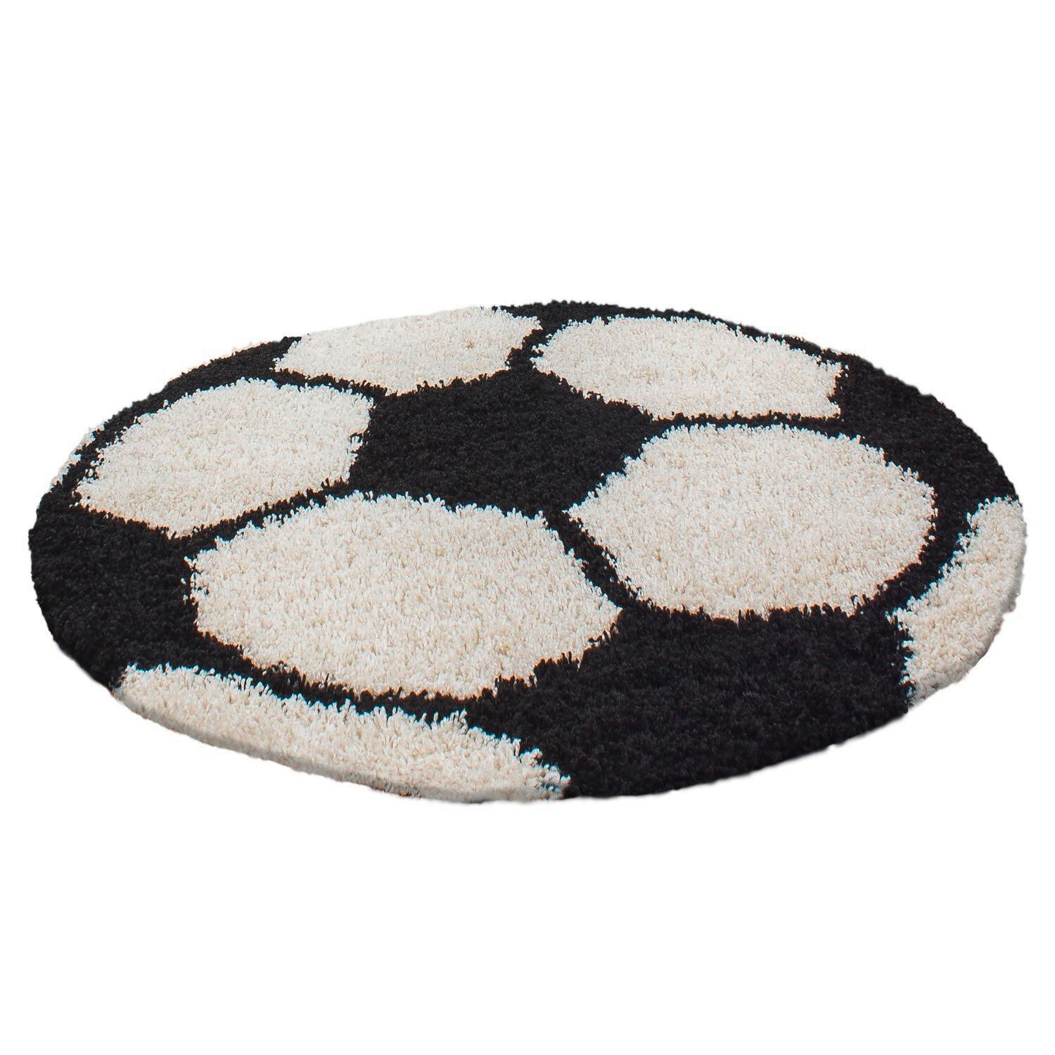 Kinderteppich Fun Schwarz/Weiß Ø ca. 120cm - Schwarz, Trend, Textil (120/120cm) - Ben'n'jen