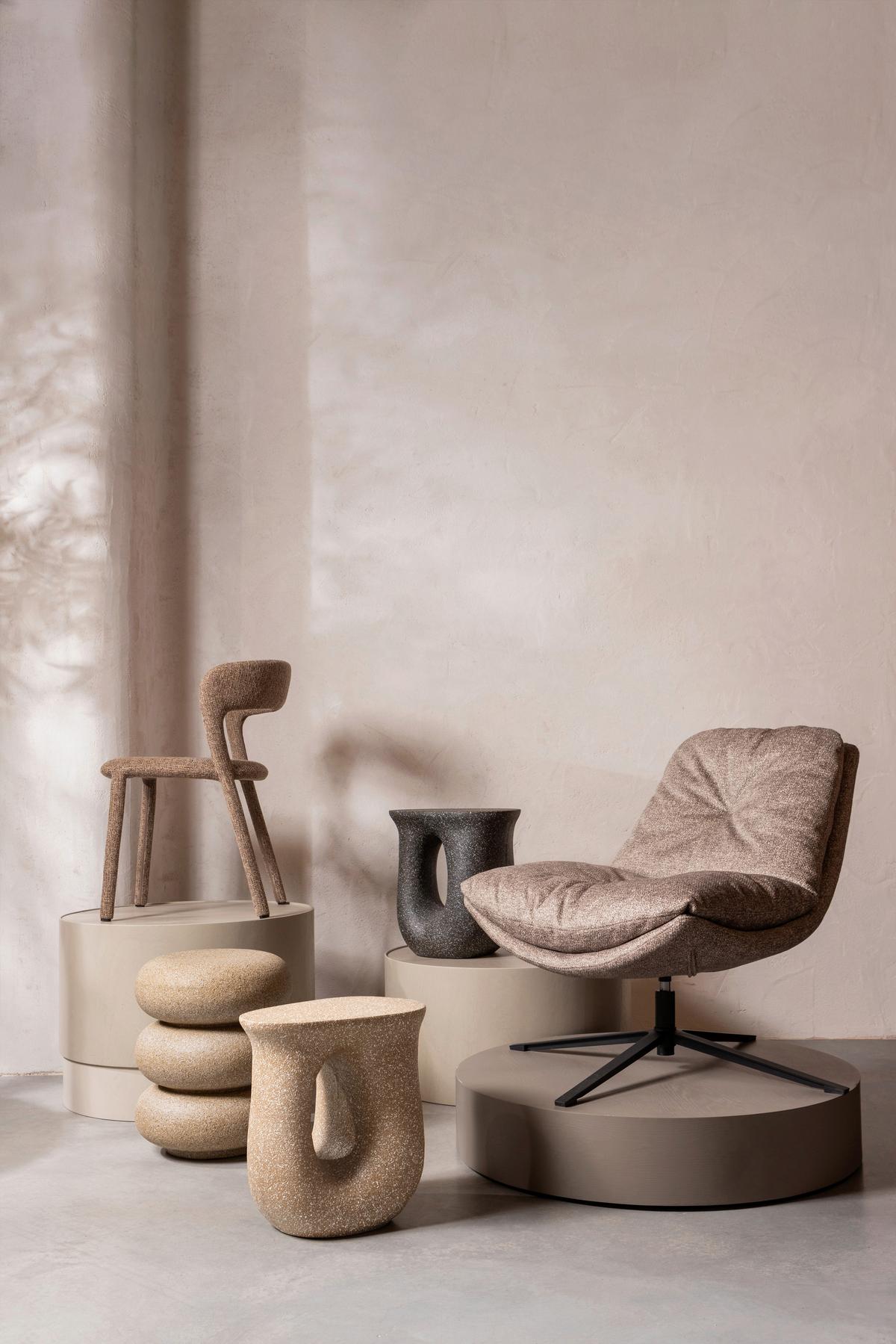 Beistelltisch Laurel Beige B: 40 cm - Beige, Design, Metall (40/40/50cm) - Livetastic