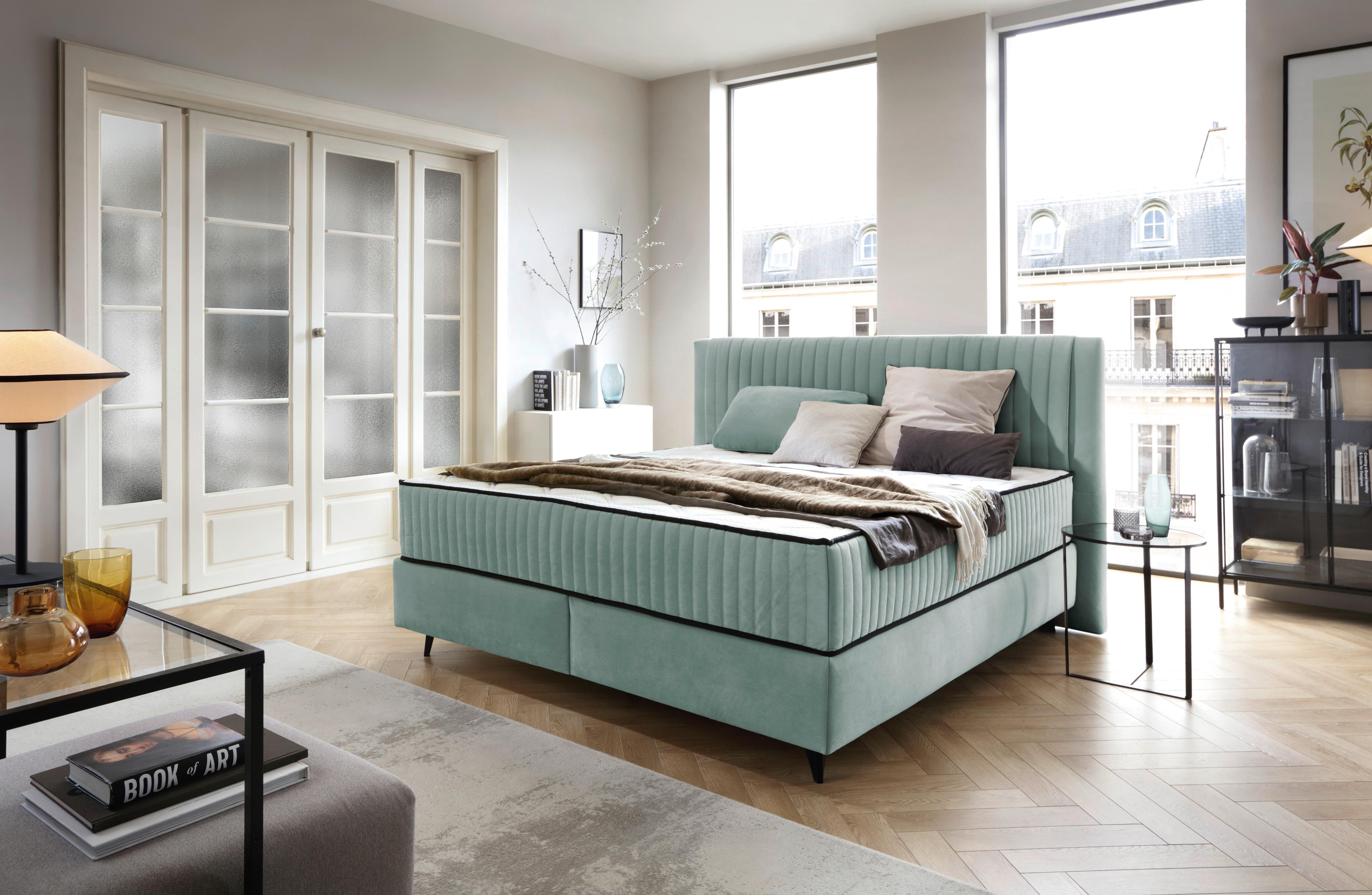 PAT BOX DREAM - turcoaz, Modern, lemn/textil (160/200cm) - Premium Living