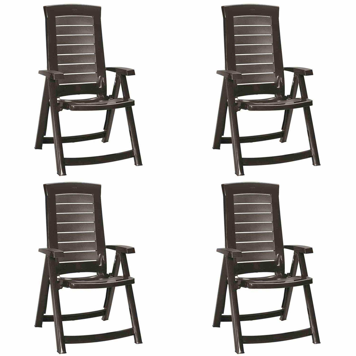 Gartensessel-Set Graphitfarben Kunststoff klappbar - Graphitfarben, KONVENTIONELL, Kunststoff (72/110/61cm) - Ambia Garden