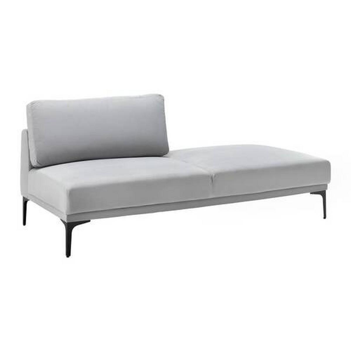 Sofa Tessa Grau Samt - Schwarz/Grau, MODERN, Textil/Metall (180,5/82,5/88,5cm) - Bessagi Home