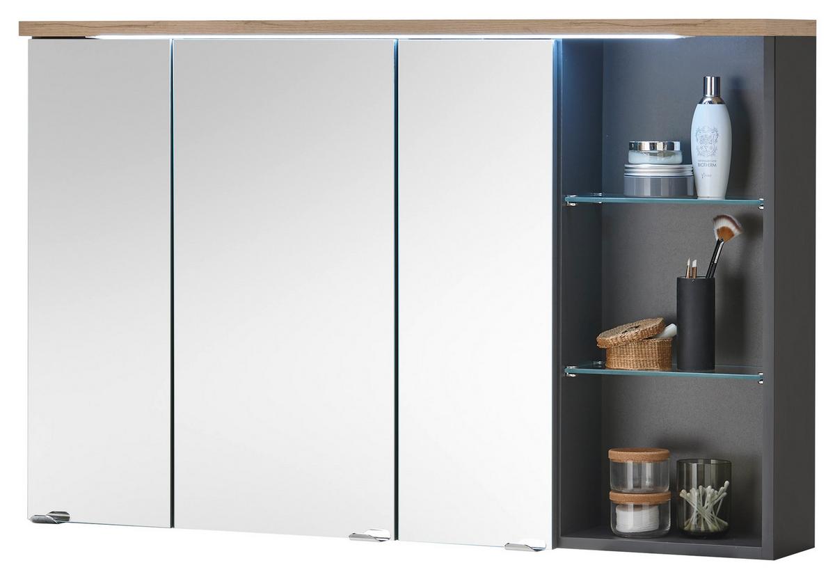 Spiegelschrank Memphis Grau - MODERN, Glas/Holzwerkstoff (110/70/22cm) - Mömax