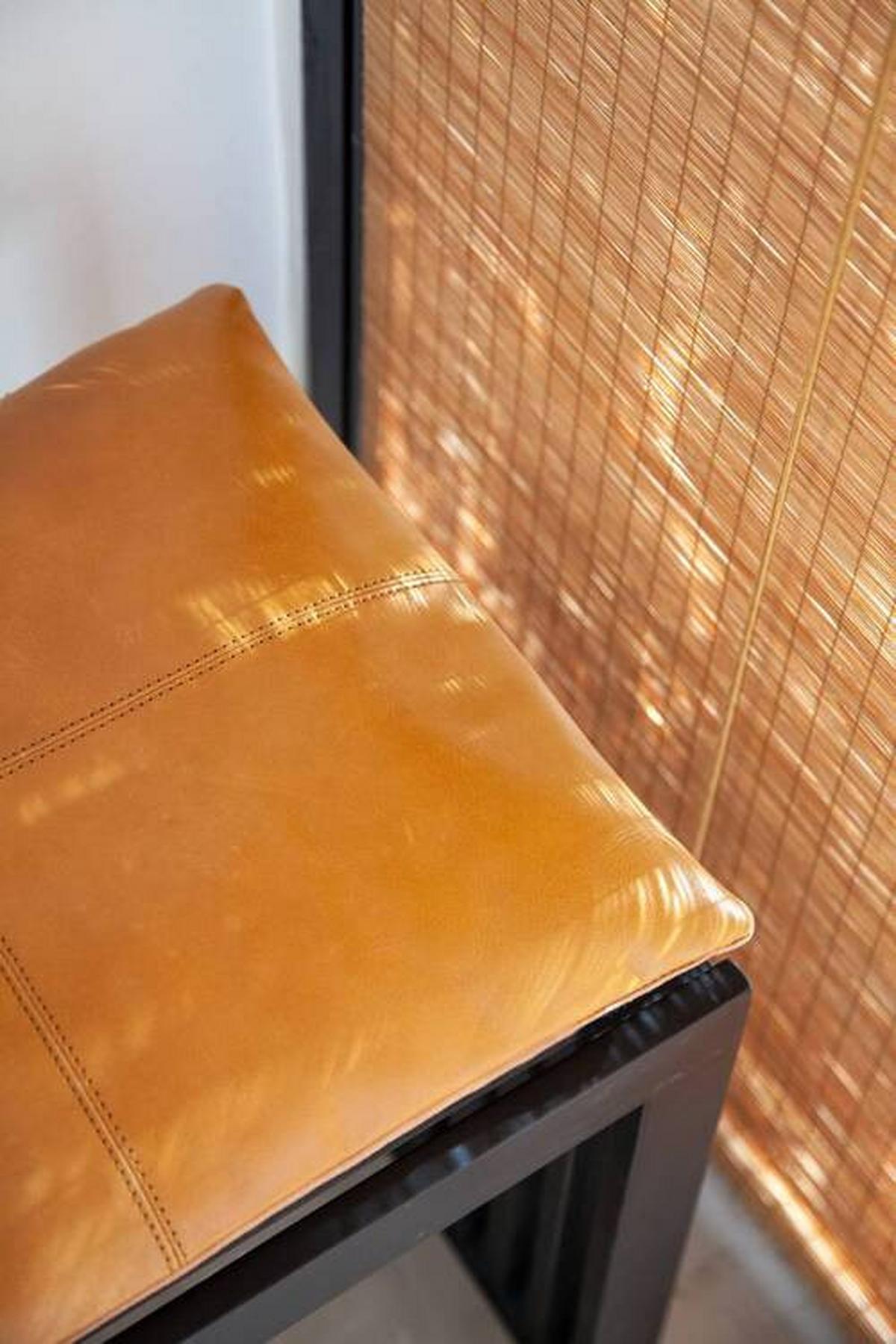 Bankauflage Lederkissen - Braun, Design, Leder (45/3/35cm) - MID.YOU