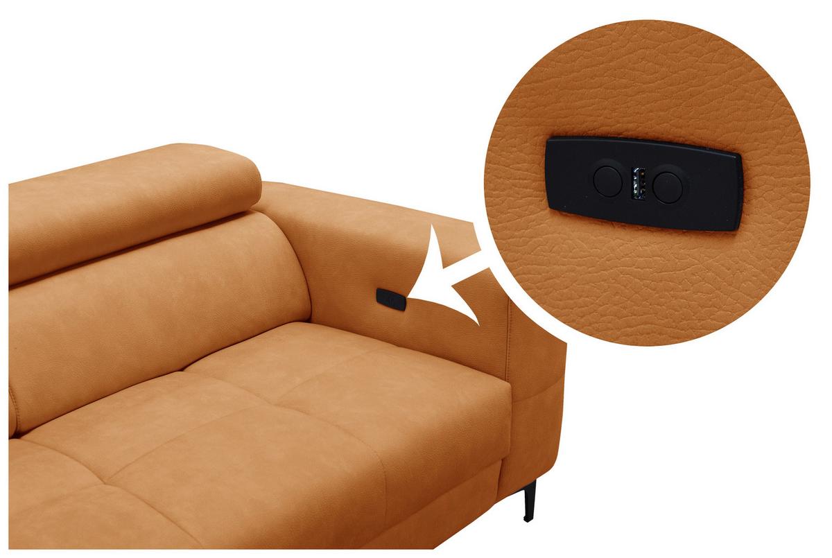 Sarokkanapé Emma - sárga, Modern, textil (210/301cm) - Premium Living
